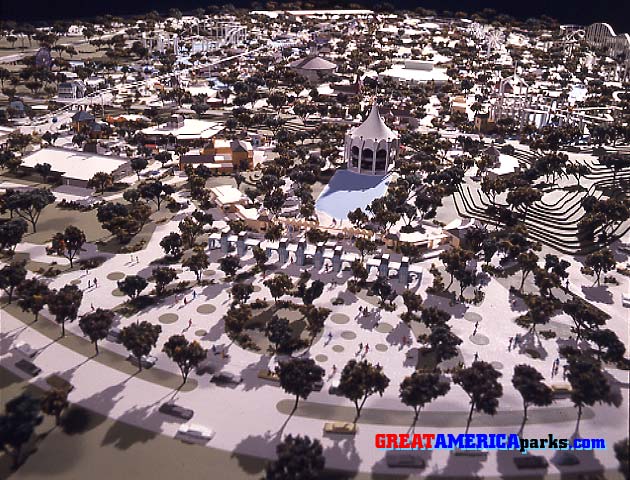 Santa Clara model
an overview of the park from the front gate and Carousel Plaza
